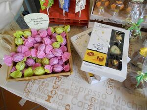 Ostern, Osterpräsente, Ostereier, Ostergeschenke - Schokolade im Schokoladengeschäft Chirel in Dresden