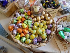 Ostern, Osterpräsente, Ostereier, Ostergeschenke - Schokolade im Schokoladengeschäft Chirel in Dresden